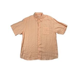 Tommy Bahama Shirt Mens Large Orange Button Up Short Sleeve Casual Vacation